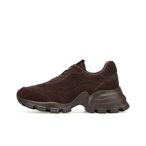 73Hours Rich Rum визуально увеличивает рост устойчивый к истиранию низкий топ кроссовки с толстой подошвой женские кофе