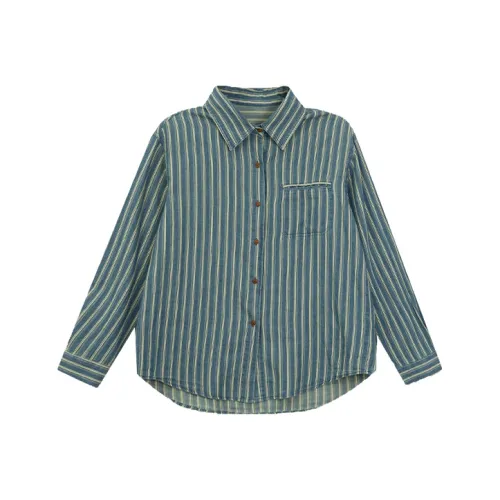 LOVEHEYNEW Винтажный синий Женская рубашка