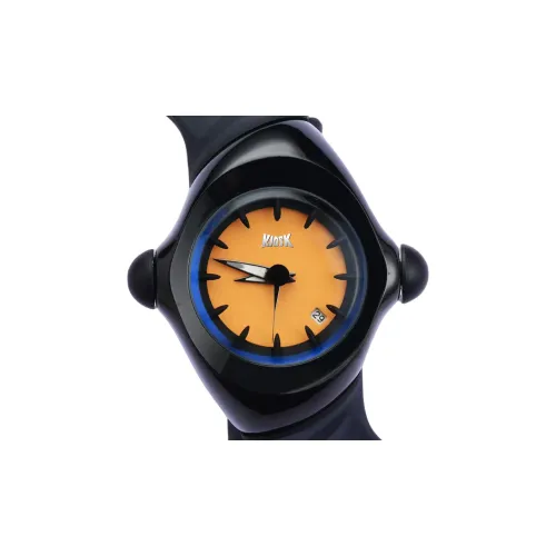 KIOSK Серебряный Роскошный Американский Кварц Механизм Резиновый Ремешок Часы Унисекс Апельсиновый Циферблат