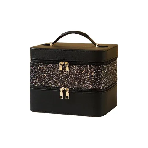 Luo Youte Многофункциональная Большая Емкость Косметичка с Ящиком Портативная Ручная Коробка для Ухода за Кожей с LED Светом