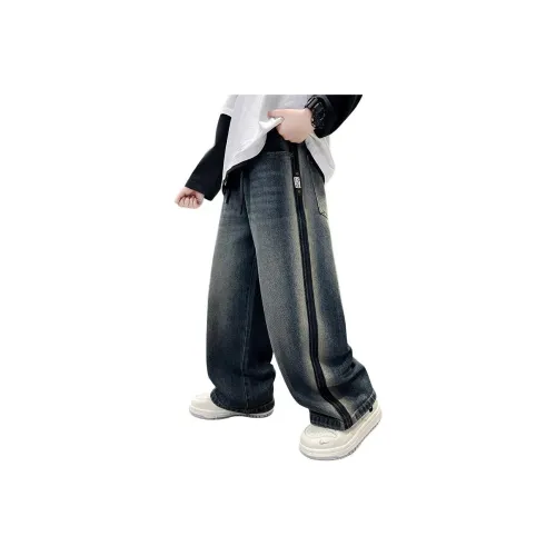 ЮЙЧЖАОЛИНЬ Синий Серый CcH91565 Школьный возраст Джинсы