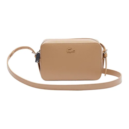 LACOSTE Full GRAIN LEATHER Сумка через плечо Стандартная Унисекс Бежевый