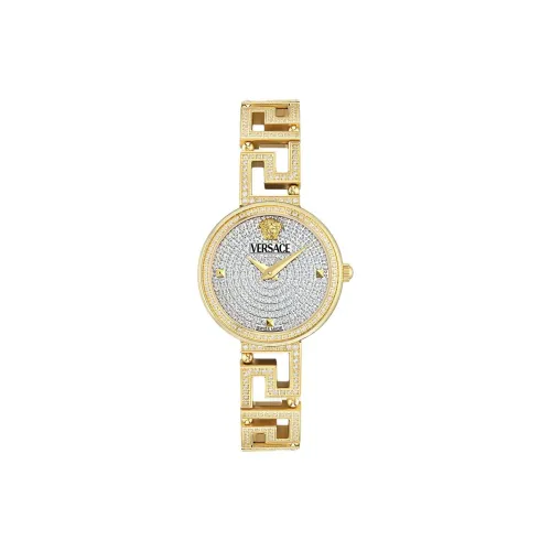 VERSACE Женские часы Кварцевый механизм IP2N Ремешок 28 мм Серебристый циферблат