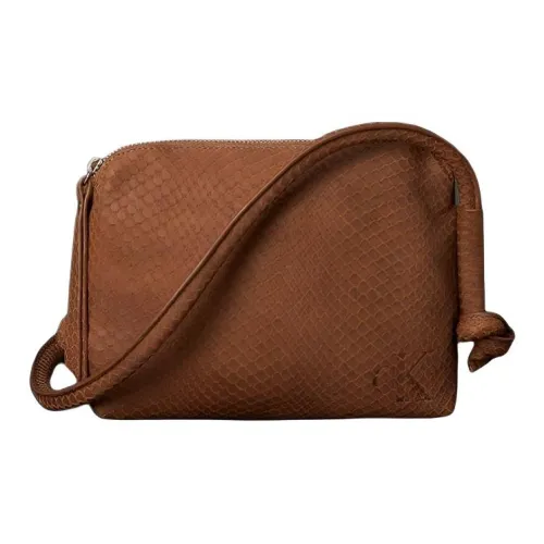 CALVIN KLEIN Кожа Плечевая Сумка Средняя Женская Коричневая