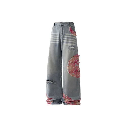 WEINIU Синий Унисекс Джинсы