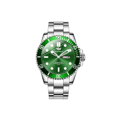 FOCEWALK Navigator Collection Зеленый Вода GOD Кварцевый механизм Нержавеющая сталь Ремешок Часы Мужские часы Зеленый циферблат