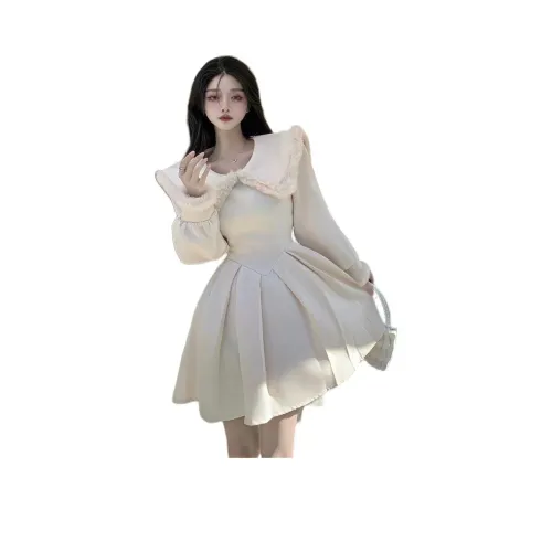 OURUOKE Длинное платье с длинными рукавами женское