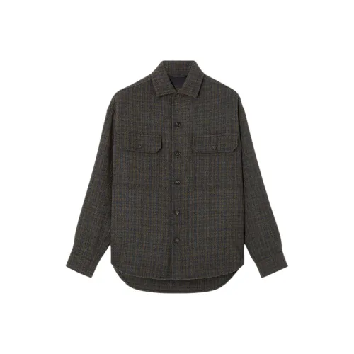 Loro Piana Синий Коричневый Мужские Рубашки