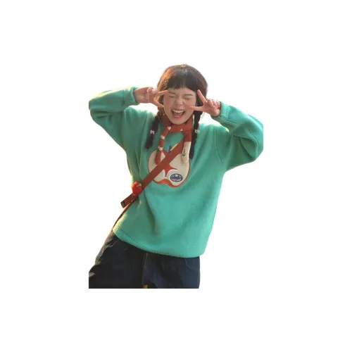 GOSO Зеленый яблочный свитер Женские трикотаж