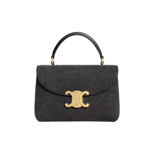 CELINE Teen Nino Denim Bag Women's Dark Gray CELINE Teen Nino Деним Сумка Женская Темно-Серый