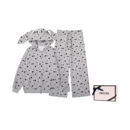 NATTY Серый Ухо Кролик Одежда Наборы Коробка Женские Пижамные Комплекты