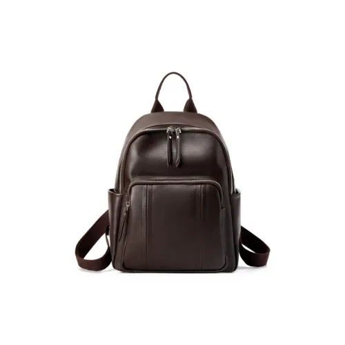 MILOOKY Рюкзак из коровьей кожи стандартный унисекс черный кофейный коричневый