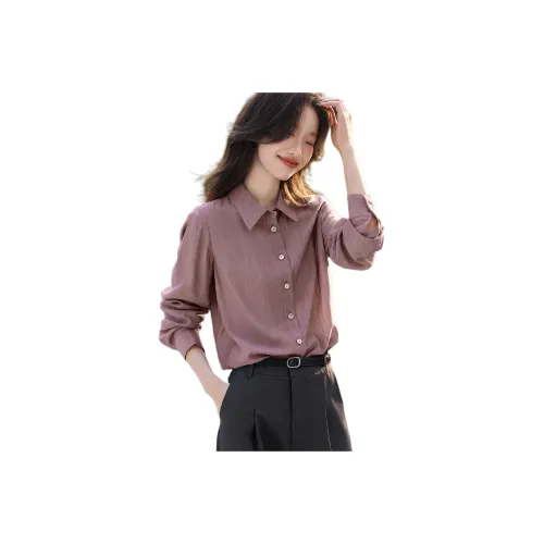 LADYXIEXIE Frost Purple Women's Shirts LADYXIEXIE Иней Фиолетовый Женские Рубашки
