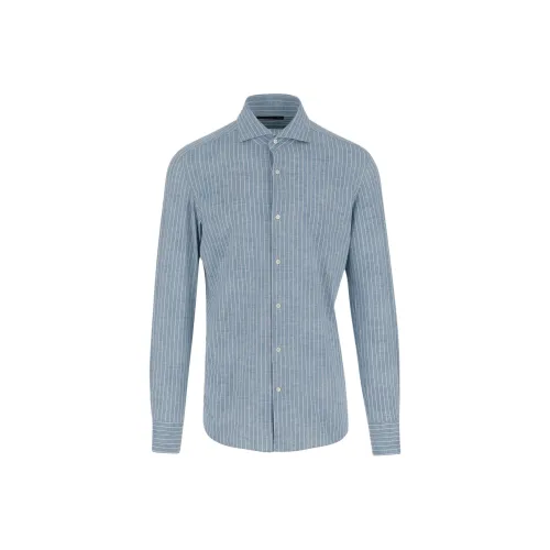 Brian Dales Blue Men's Shirts Брайан Дейлс Синий Мужской Рубашки