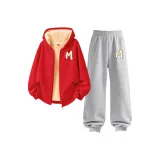 [Thickened и с флисовой подкладкой] M-образная буква K красная + M-образная буква K серая