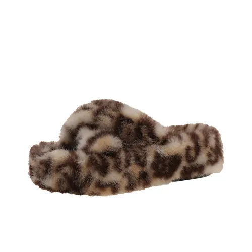 WUJI Резина Леопард С принтом Тапочки Женские