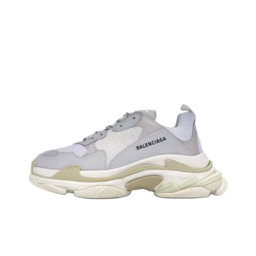 Balenciaga Triple S Low Топ Толстая подошва Кроссовки Мужские Белые