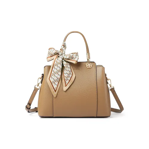 TUCANO Коровья кожа Спилок с PU кожей через плечо одно плечо сумка стандартная женская карамельно-коричневый