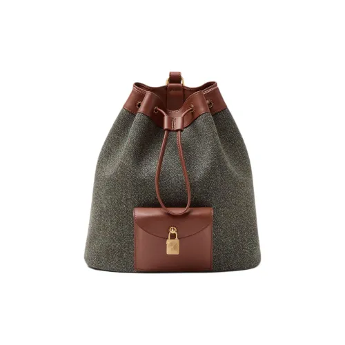 Loro Piana Extra Шерсть Рюкзак Обычный Женские Шалфейно-зеленый Умбра Sunshine Золотой