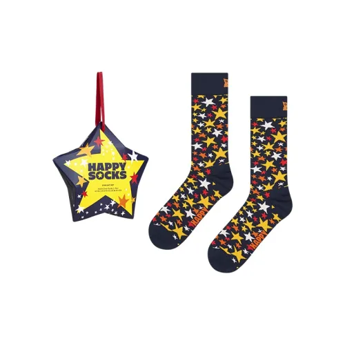 Happy Socks Pattern Unisex MID Knee-high Socks Happy Socks Узор Унисекс Носки до икры MID