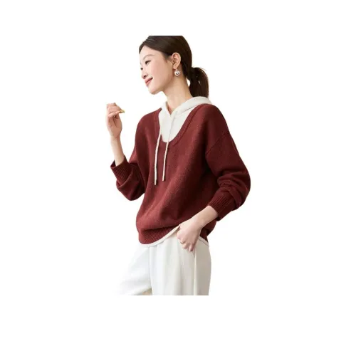 Mo Han Yi Mei Анкора Красный Женские Свитера