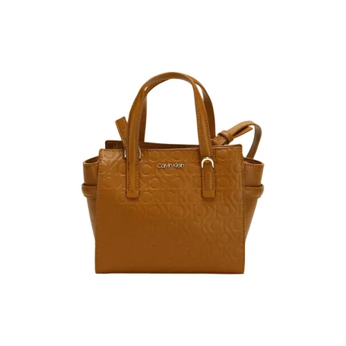 CALVIN KLEIN Полиэстер Тоут Сумка Сумка для покупок Сумка через плечо Сумка мини Женская Коричневая