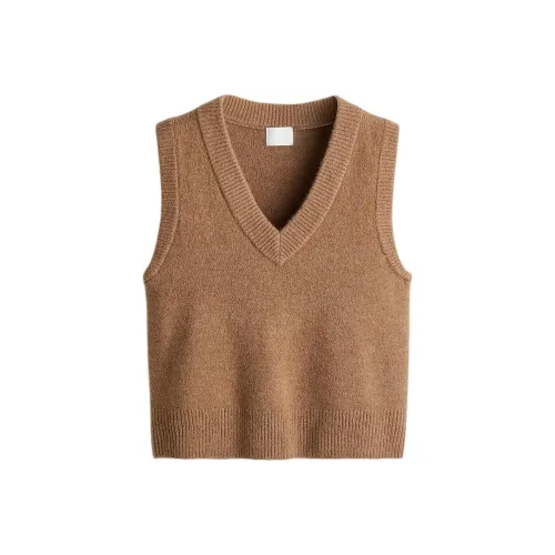 H M Темно-бежевые женские топы без рукавов