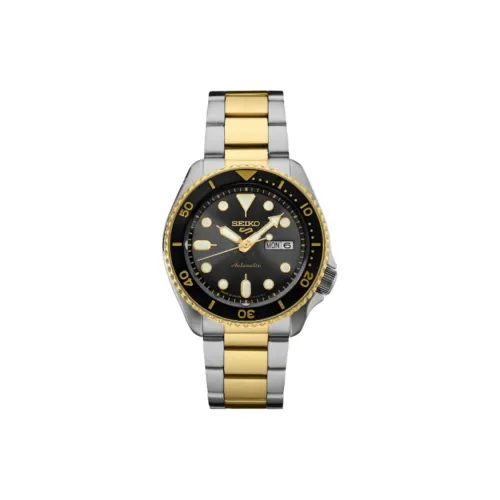 SEIKO Seiko5 Автоматический Механический Механизм Нержавеющая Сталь Ремешок Часы 42,5 мм Мужские Часы Черный Циферблат