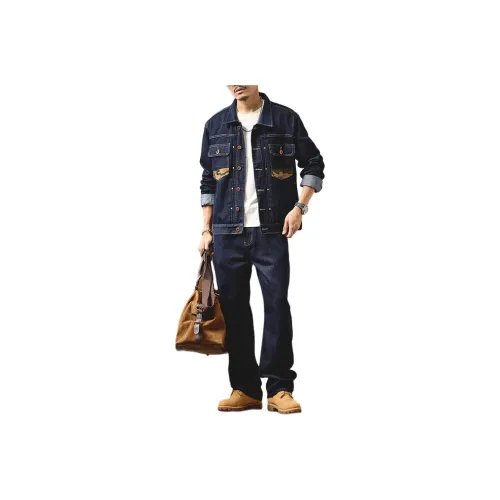 ZENGZHI Denim Jacket Loose Fit Straight Fit Unisex ZENGZHI Деним Куртка Свободного кроя Прямого кроя Унисекс