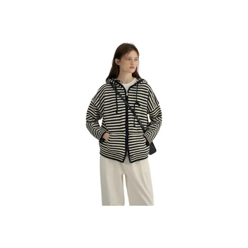 OURUOKE Черные полосы Женские Трикотаж