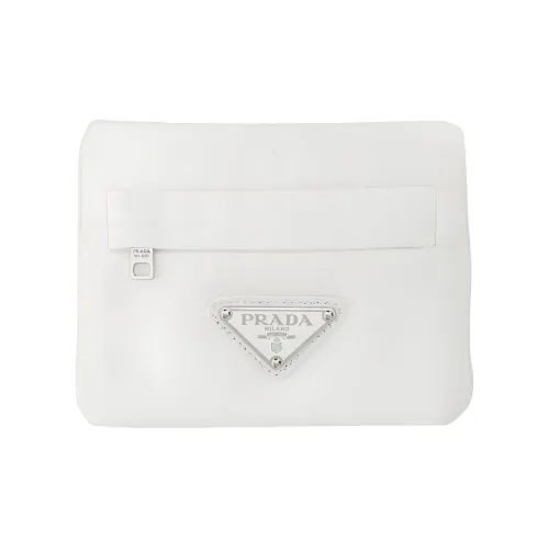 PRADA Wool Briefcase Men's White PRADA Шерсть Бананка Мужской Белый
