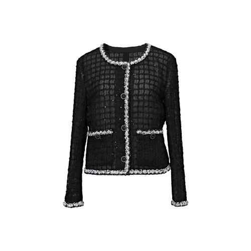 BLACKNINI Кружево Стиль Little Черное Пальто Женские Куртки