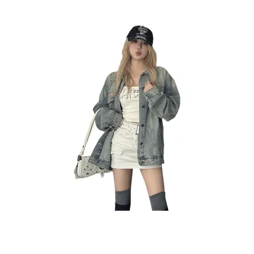 QIAOMONVHAI Denim Jacket Unisex