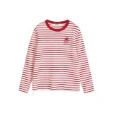 Белый с красными полосами.