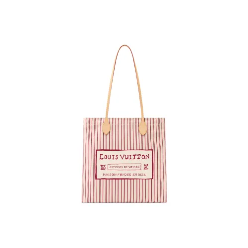 LOUIS VUITTON Grace Coddington Коллаборация Carry ItCatogram Kitten Холст Сумка через плечо Женская Красная и Бежевая