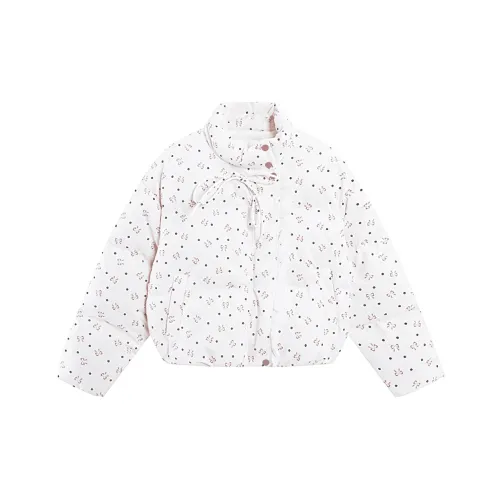 CKKOR Белый с красными цветами Женские пуховики