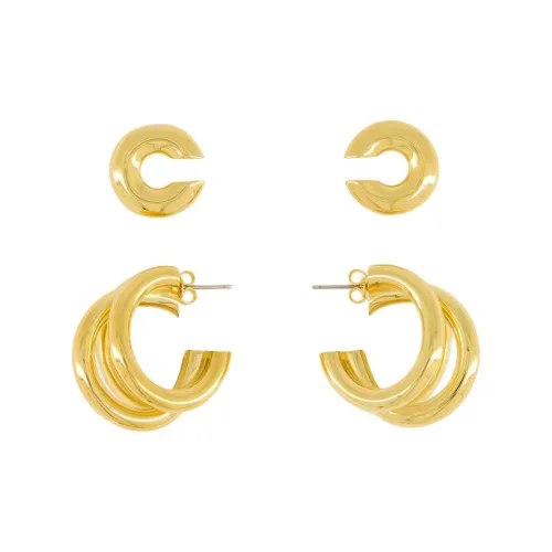 Sерьги Paco Rabanne Brass Stud Женские Золотые