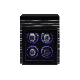 4 слота для часов - умный сенсорный экран - 7-цветная атмосфера света - эбеновое дерево + черный микрофибра