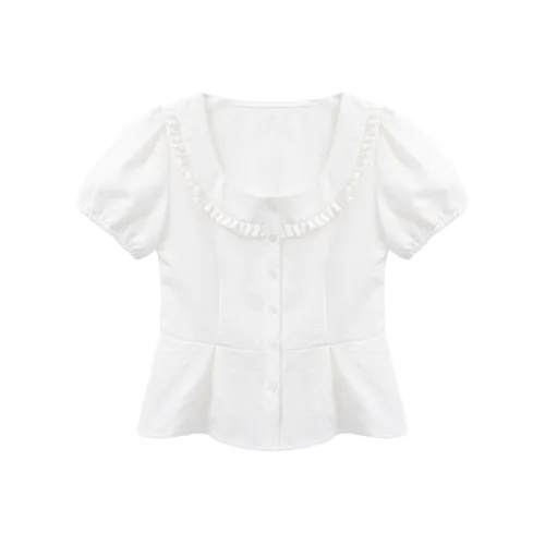 YOUXIANG Экрю Женские Рубашки