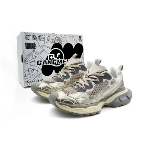 Hong Kong Meng Износостойкий Легкий Дышащий И Без нижнего клейма. Низкий топ Толстоподошвенные кроссовки Унисекс Шампанское