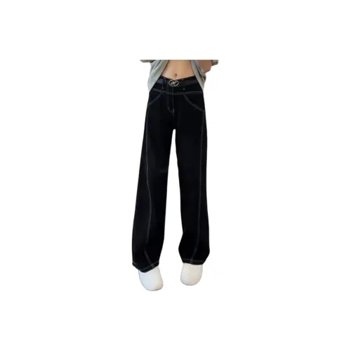 CARE NOTE Черные Унисекс Джинсы