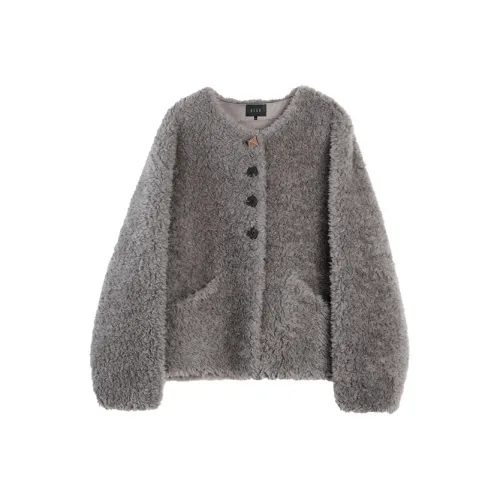 ELLE Средне-серый Женские Бархатные Куртки