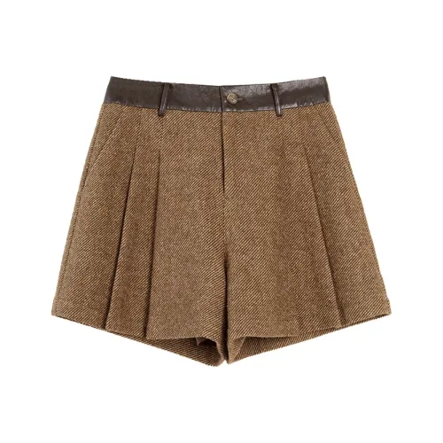 ELLE Темно-коричневые женские повседневные шорты