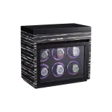 6 слота для часов - умный сенсорный экран - 7-цветная атмосфера света - эбеновое дерево + черный микрофибра