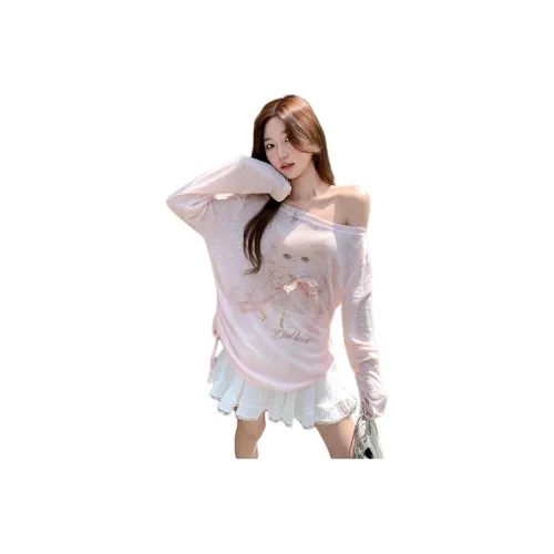 LADYXIEXIE Розовый Розыгрыш Бренд Наклеенный Женские T-Рубашки