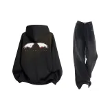 Комплект одежды (Черный топ + Черно-серые штаны)