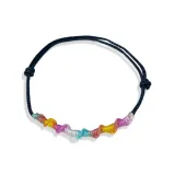 Радужный дофаминовый браслет-шнурок - черный