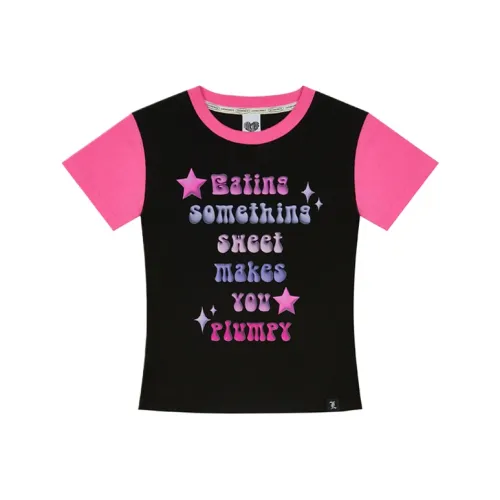 LUVISTRUE Черный Розовый Женские T-рубашки