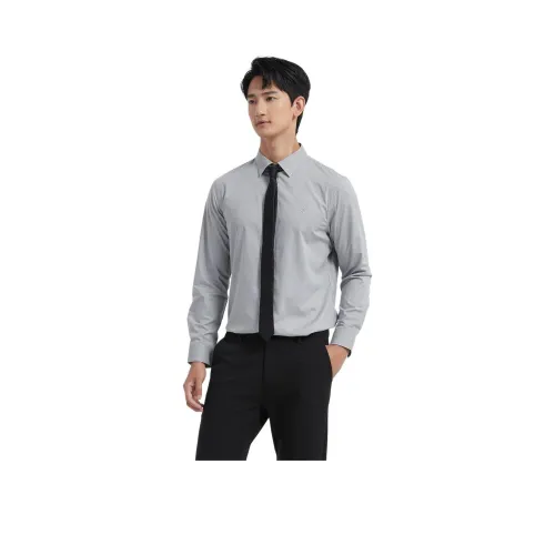 Ancient Shark Серый Белый Полоска 02135216 Мужская Рубашка