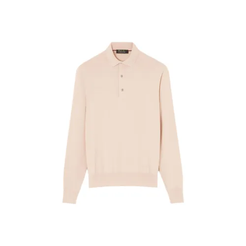 Loro Piana Белый Деревянный Цвет Мужские Свитера с Ребристой отделкой